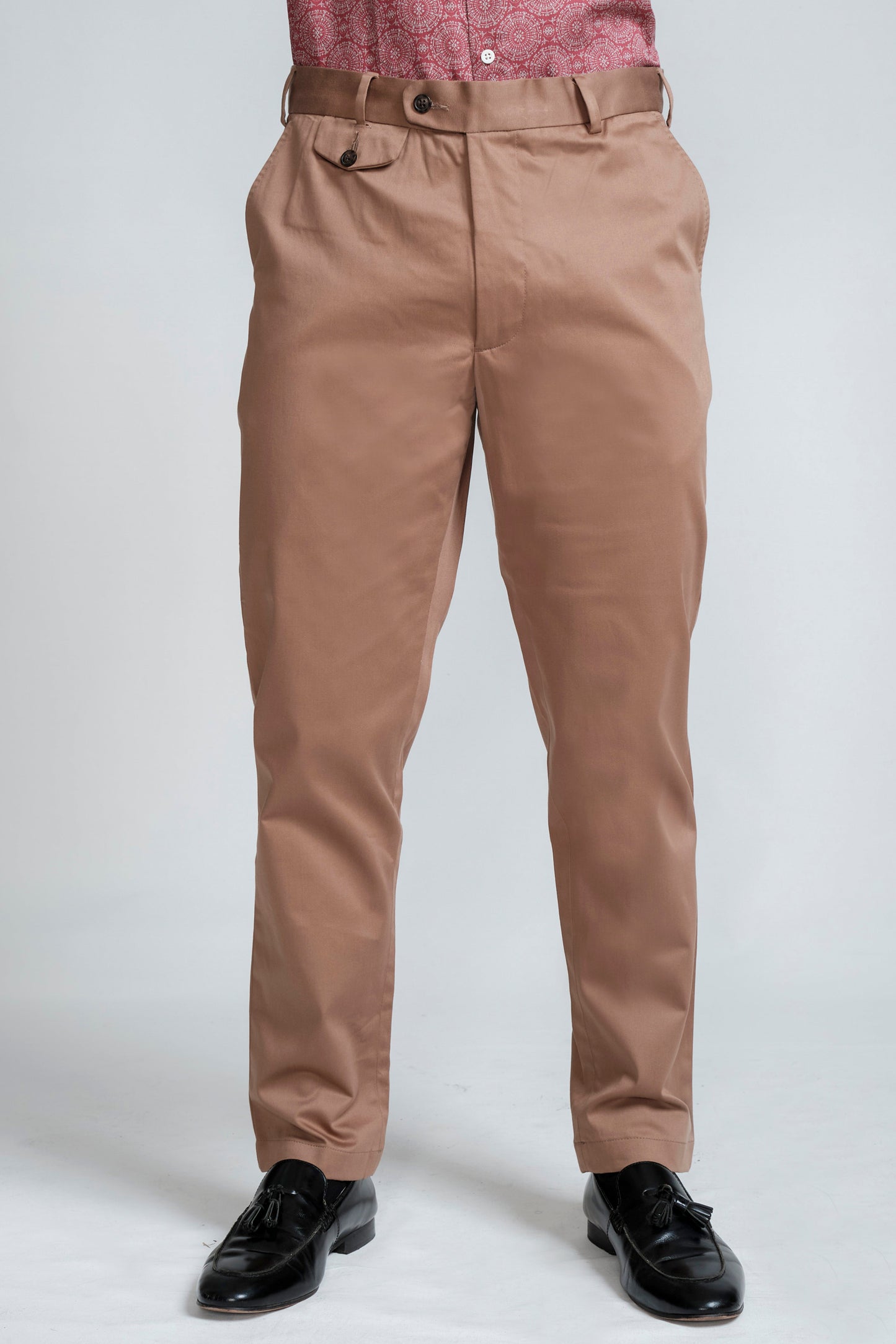 Crocodile Mens Slim Fit Chino Tobacco Brown