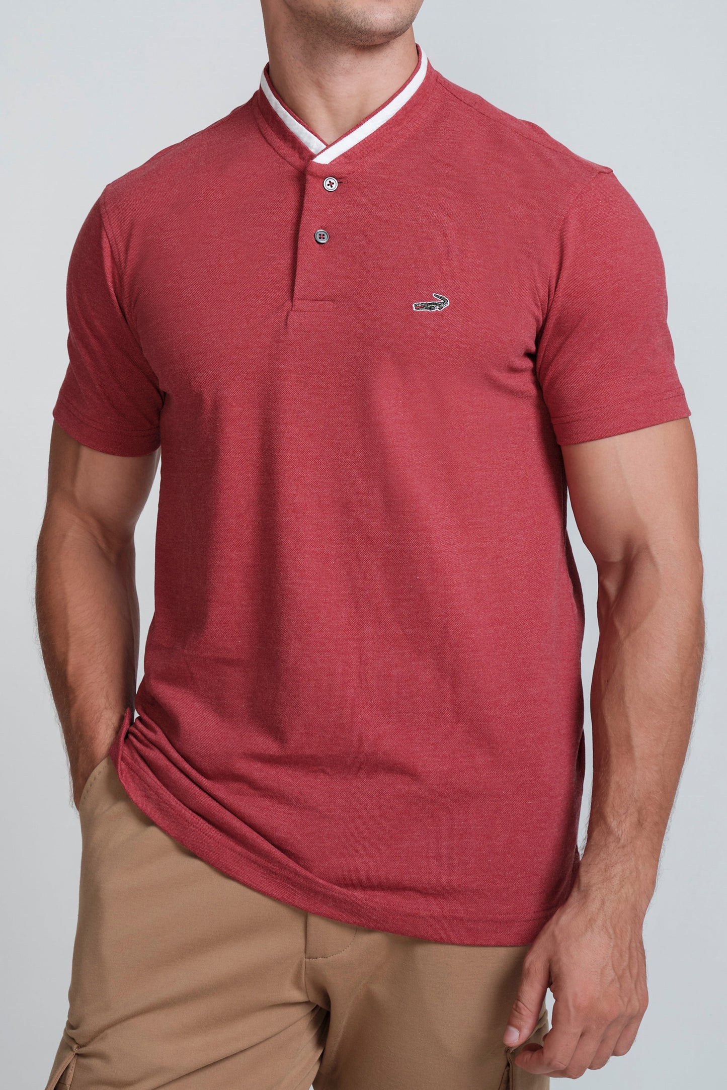 Crocodile - Polo H/S T Shirt Biking Red