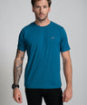 Classic Fit Short sleeves-CasualCrew Neck - Blue Faience