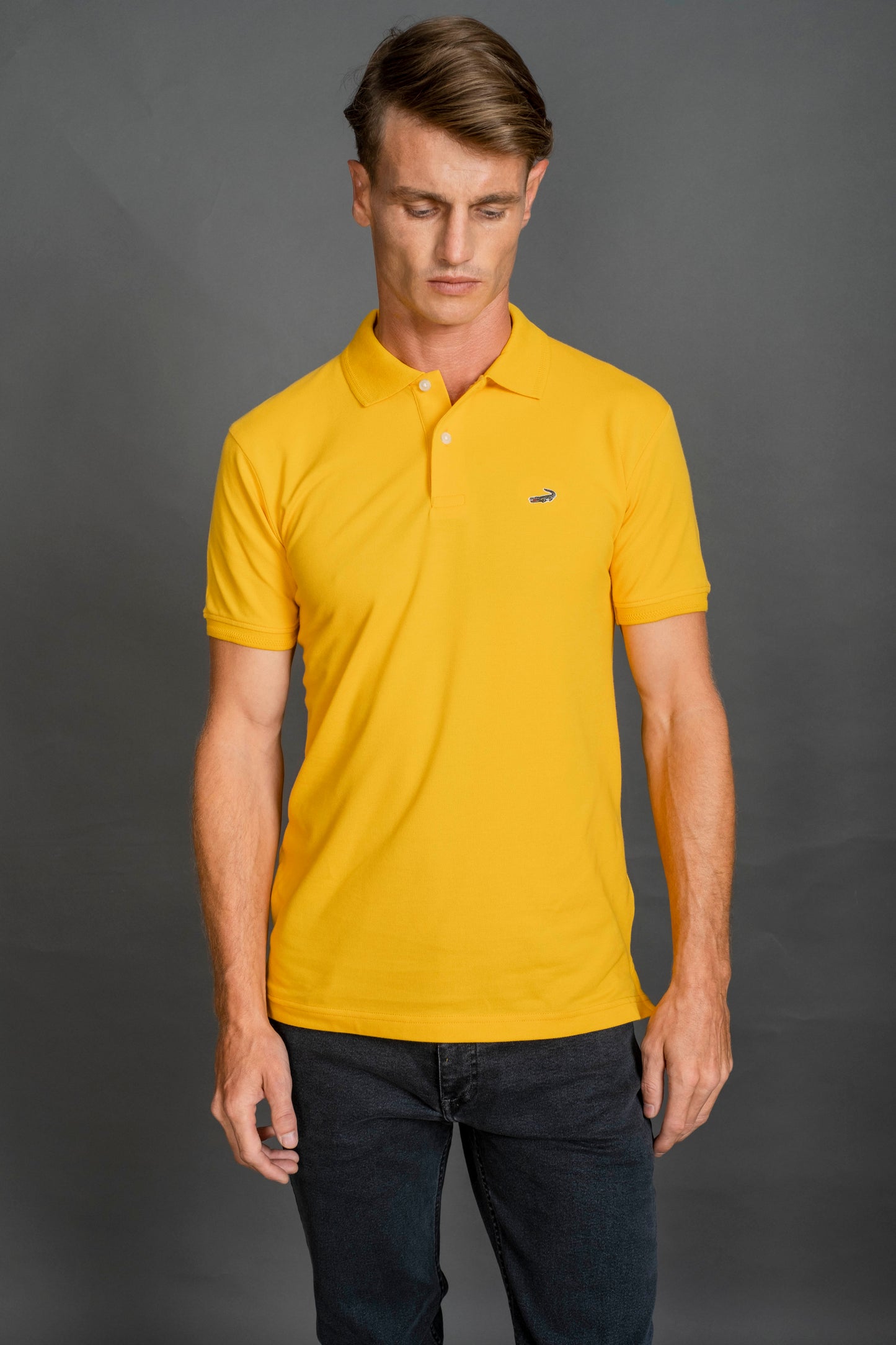 Supima Polo-Lemon Chrome-Slim Fit