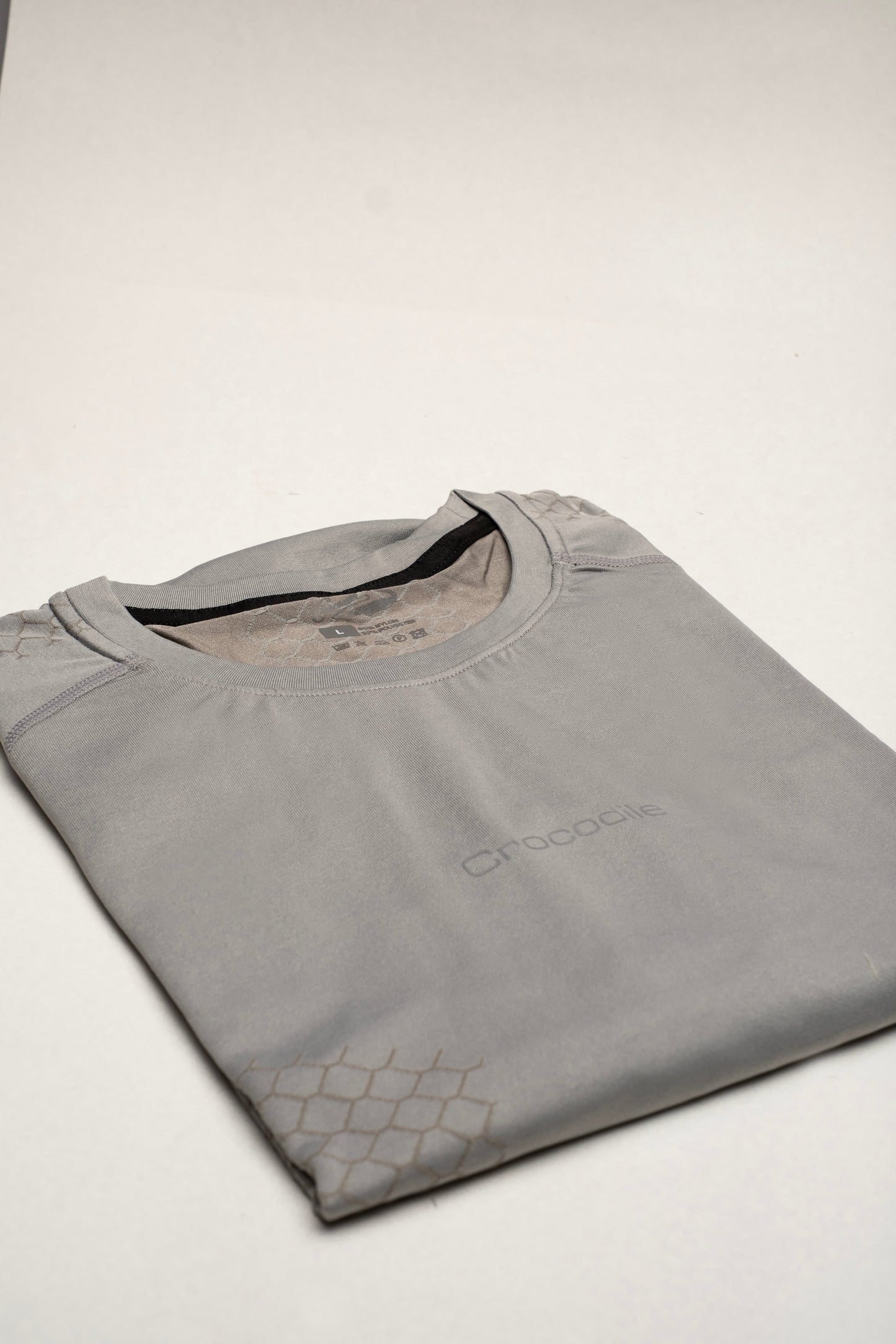 Crocodile Athleisure Tee-Grey