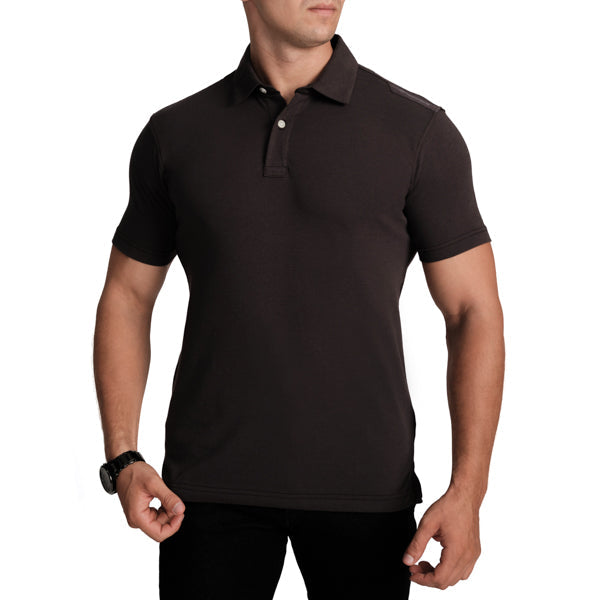 Slim Fit Polo T-Shirt-SHIRT-Charcoal