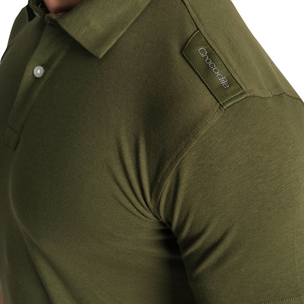 Slim Fit Polo T-Shirt- Elm Green