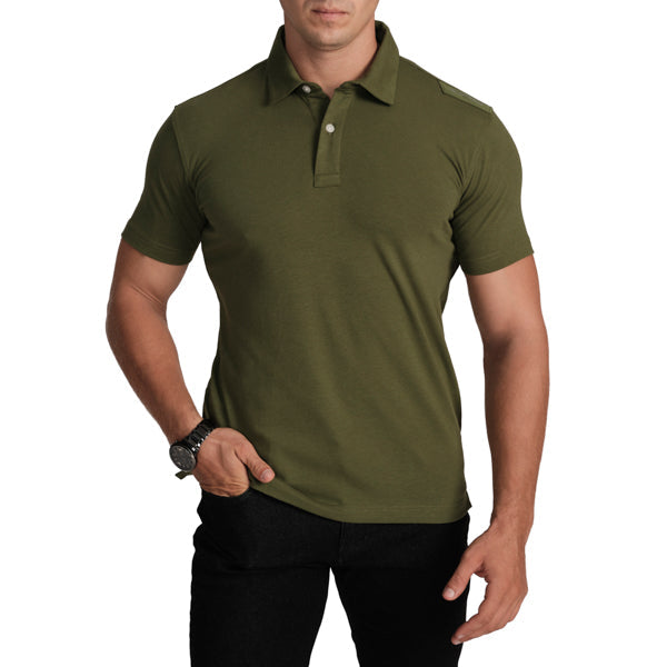 Slim Fit Polo T-Shirt- Elm Green