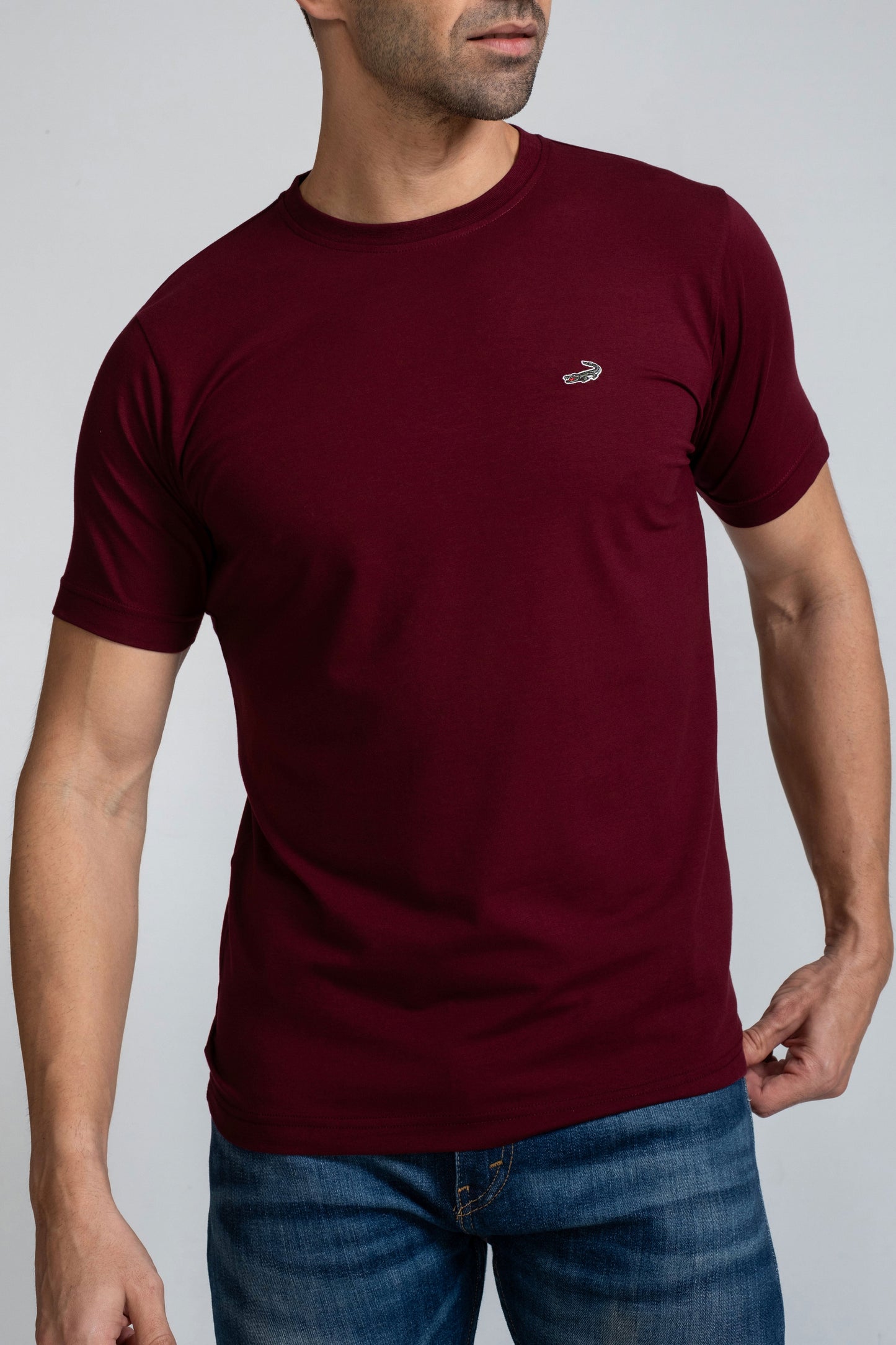 Crocodile Verve Tee Cn Hs - Action Fit Ruby Wine