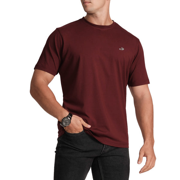 Crew Neck Single Jersey Action Fit-Ruby Wine