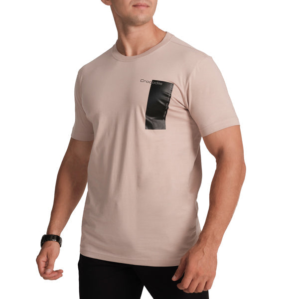 Crew Neck Slim Fit T-Shirt- Light Taupe