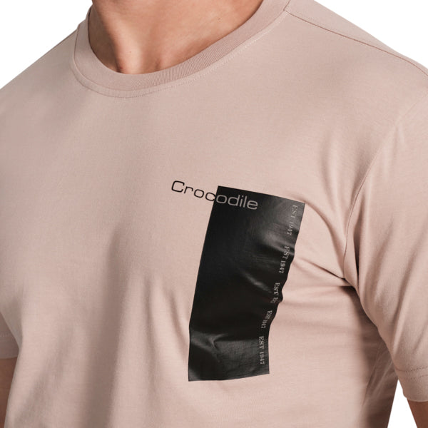 Crew Neck Slim Fit T-Shirt- Light Taupe