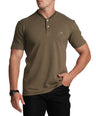 Slim Fit T-Shirt with Special Design Rib Collar- London Green