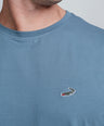 Crocodile Crew Neck T Shirt China Blue