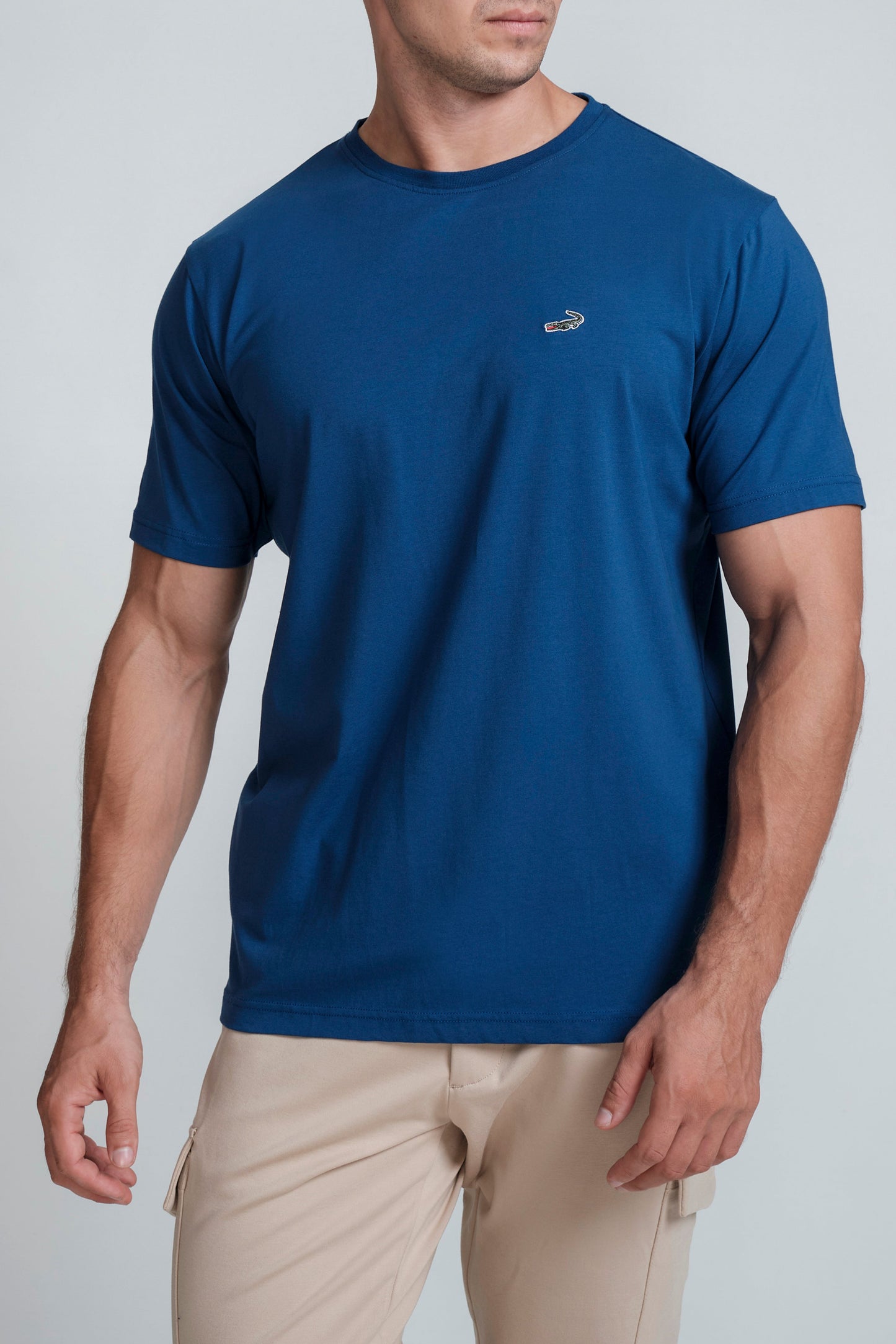 Crocodile Crew Neck T Shirt True Blue