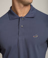 Crocodile Mens Supima Polo Slim Fit HS T-Shirt Blue - Dark Blue