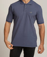 Crocodile Mens Supima Polo Slim Fit HS T-Shirt Blue - Dark Blue