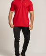 Crocodile Mens Supima Polo Slim Fit HS T-Shirt Tango Red