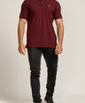 Crocodile Mens Supima Polo Slim Fit HS T-Shirt Windsor Wine