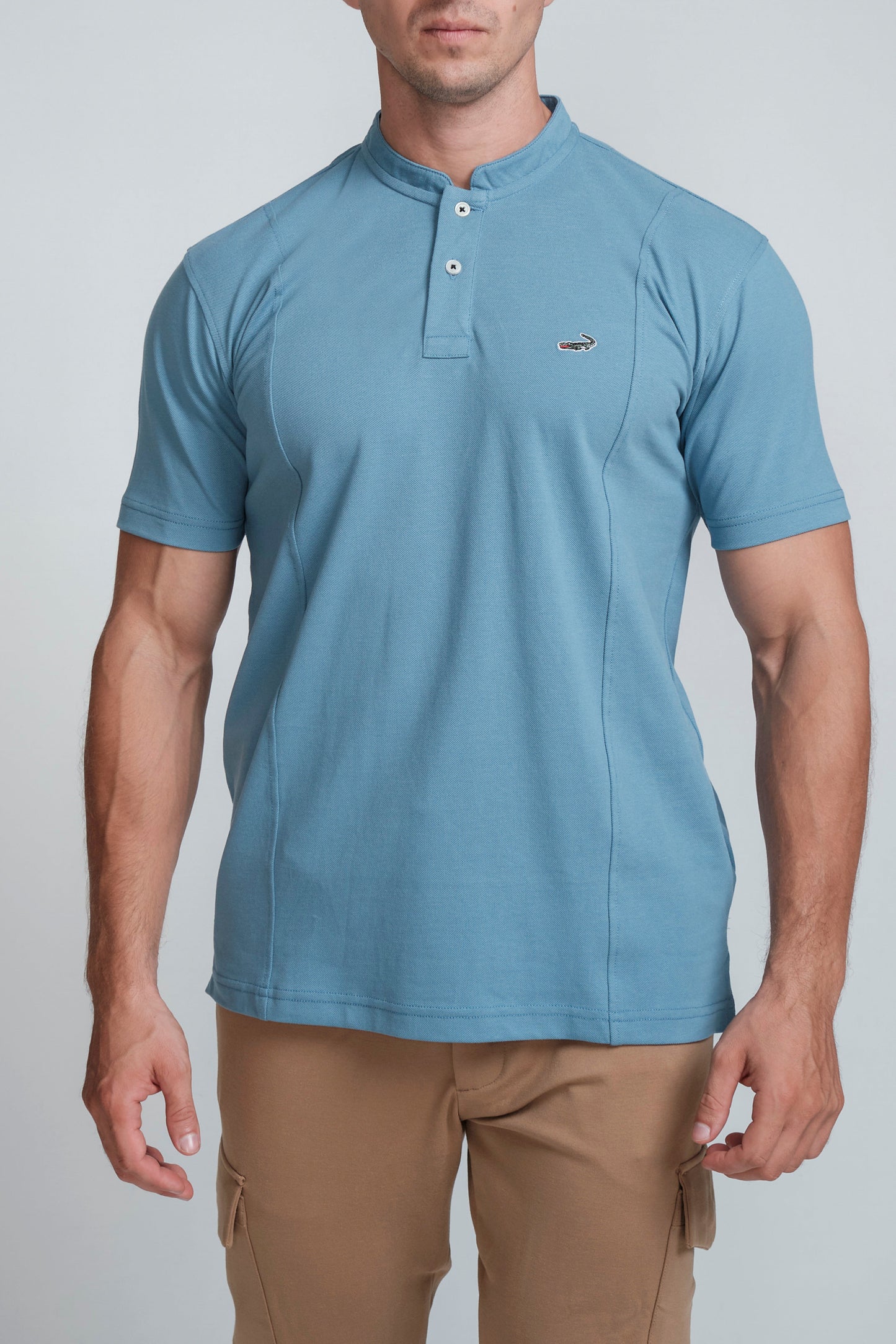 Crocodile Mens Slim Fit Polo HS Country Blue