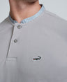 Crocodile Means Slim HS Polo T Shirt Dapple Grey