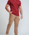 Crocodile Mens Slim Fit Henley T Shirt Ruby Wine