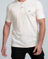 Crocodile Mens Slim Fit Henley T Shirt Brown - Creme Brulee