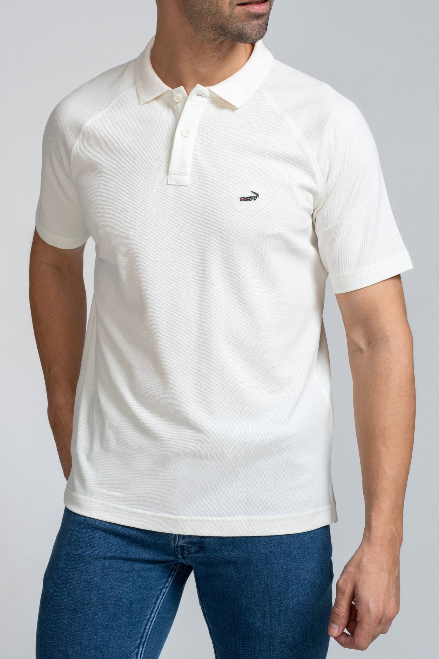 Crocodile Mens Slimfit Polo T Shirt White