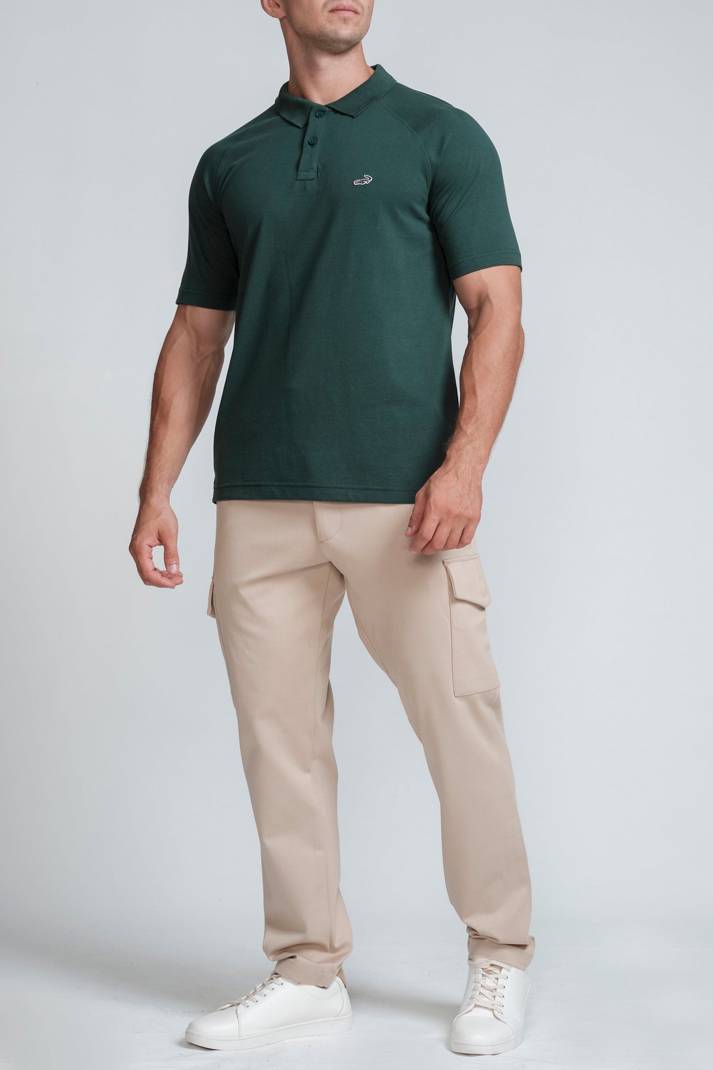 Crocodile Mens Slim Fit Polo T Shirt Green - Green Gables