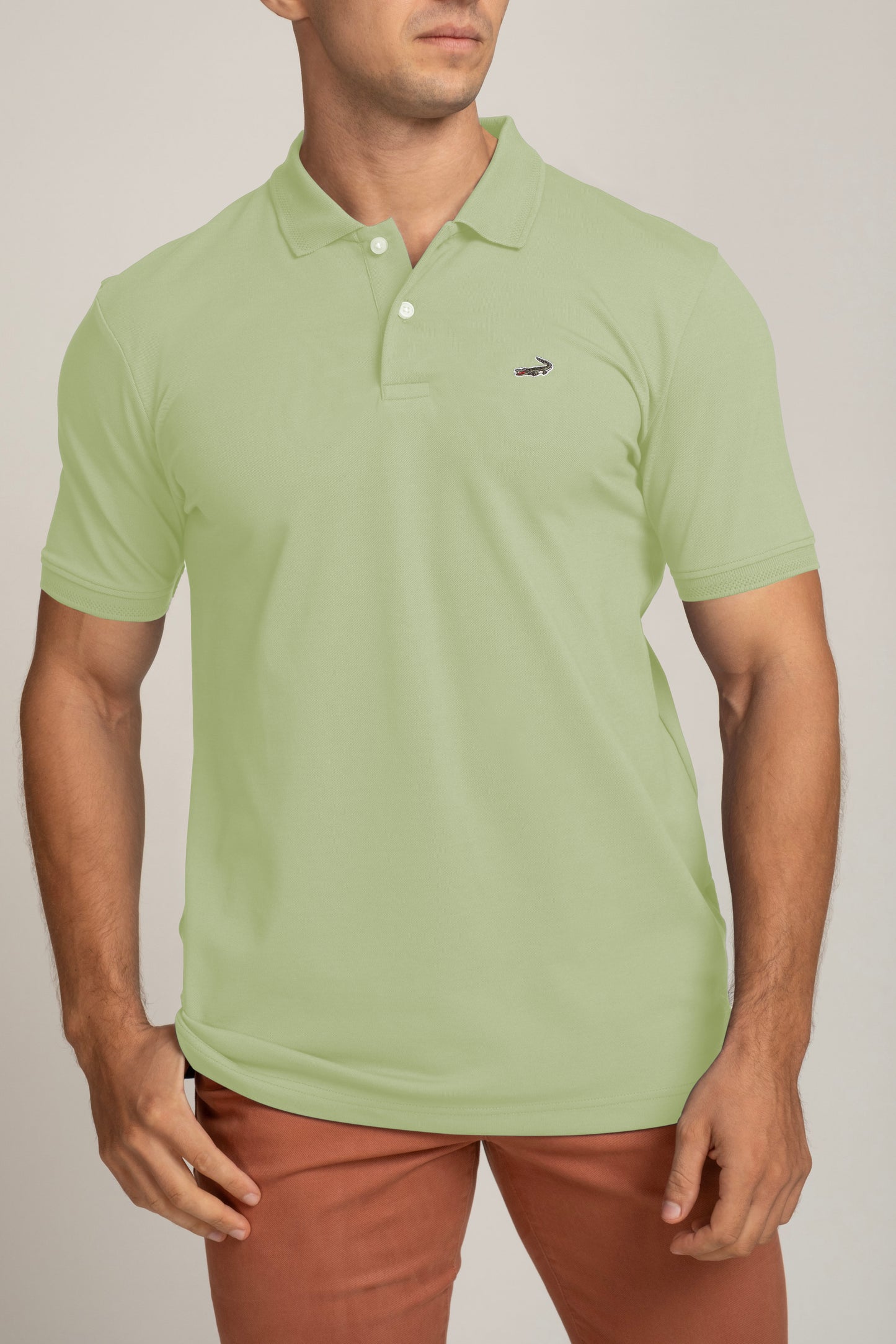 Crocodile Slim Fit Pima Jade Green