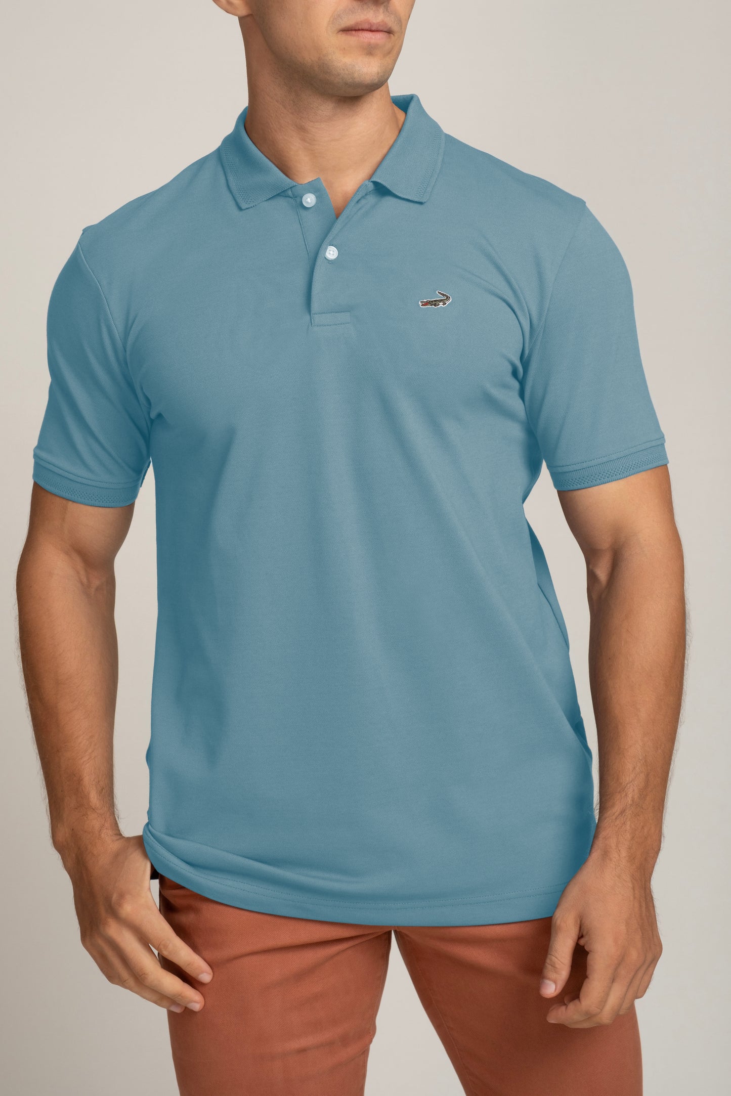 Crocodile Slim Fit Pima Sky Blue