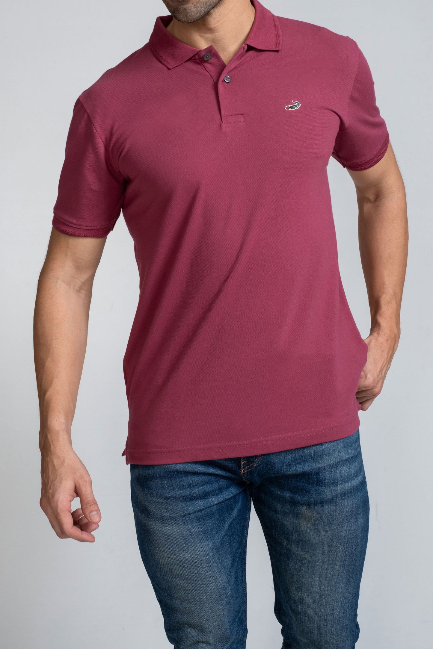 Crocodile Slim Fit Pima Cotton Ruby Wine