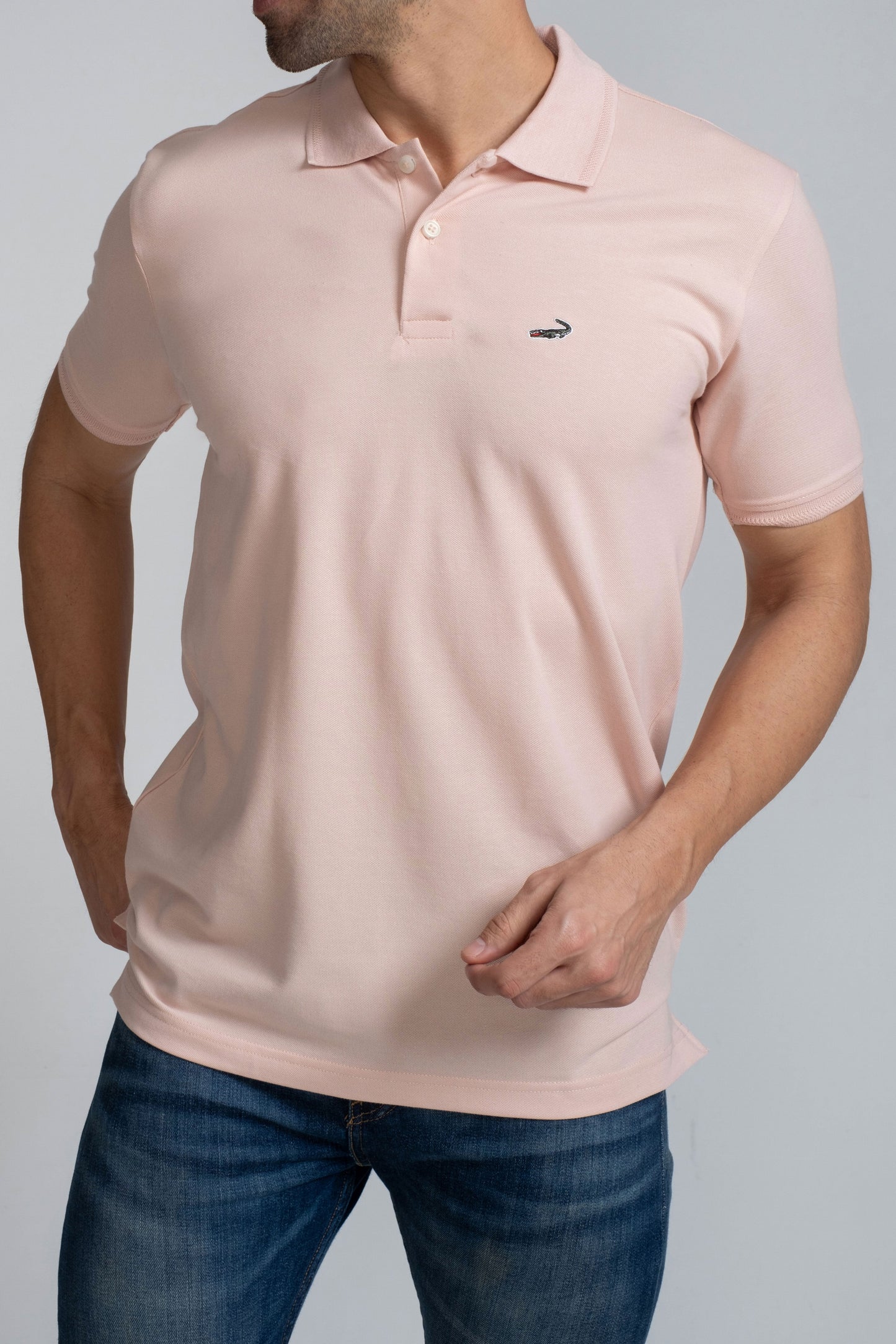 Crocodile Regular Fit Hs Pima Polo T Shirt Cameo Rose