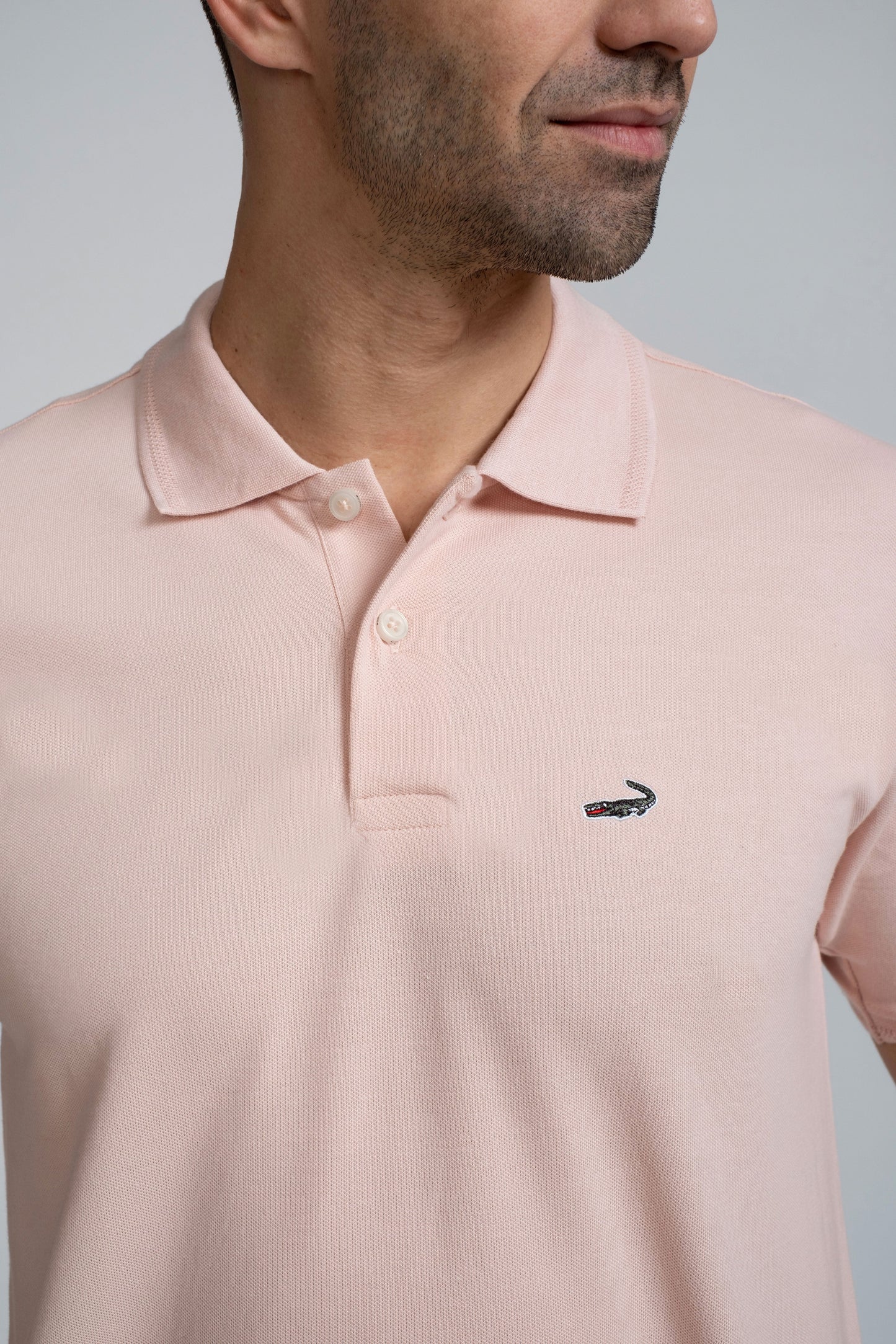 Crocodile Regular Fit Hs Pima Polo T Shirt Cameo Rose