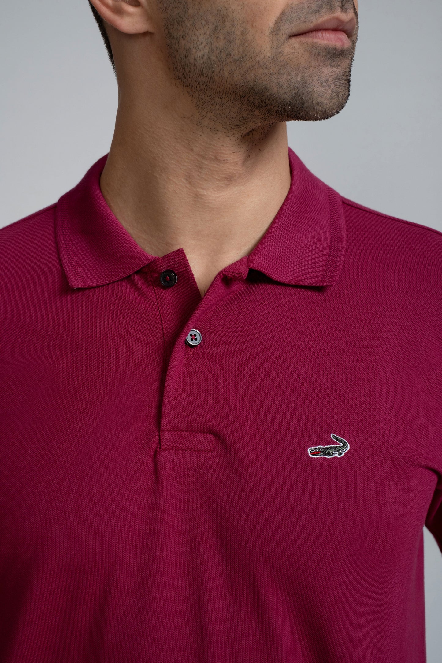 Crocodile Regular Fit Hs Pima Polo T Shirt Raspberry Wine