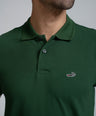 Crocodile Regular Fit Hs Pima Polo T Shirt Green - Evergreen