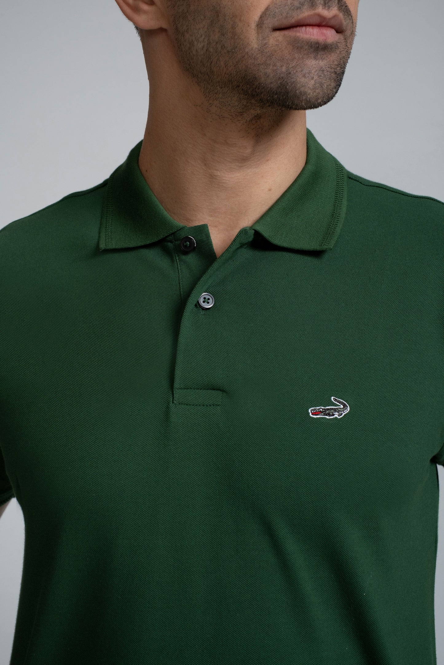 Crocodile Regular Fit Hs Pima Polo T Shirt Green - Evergreen