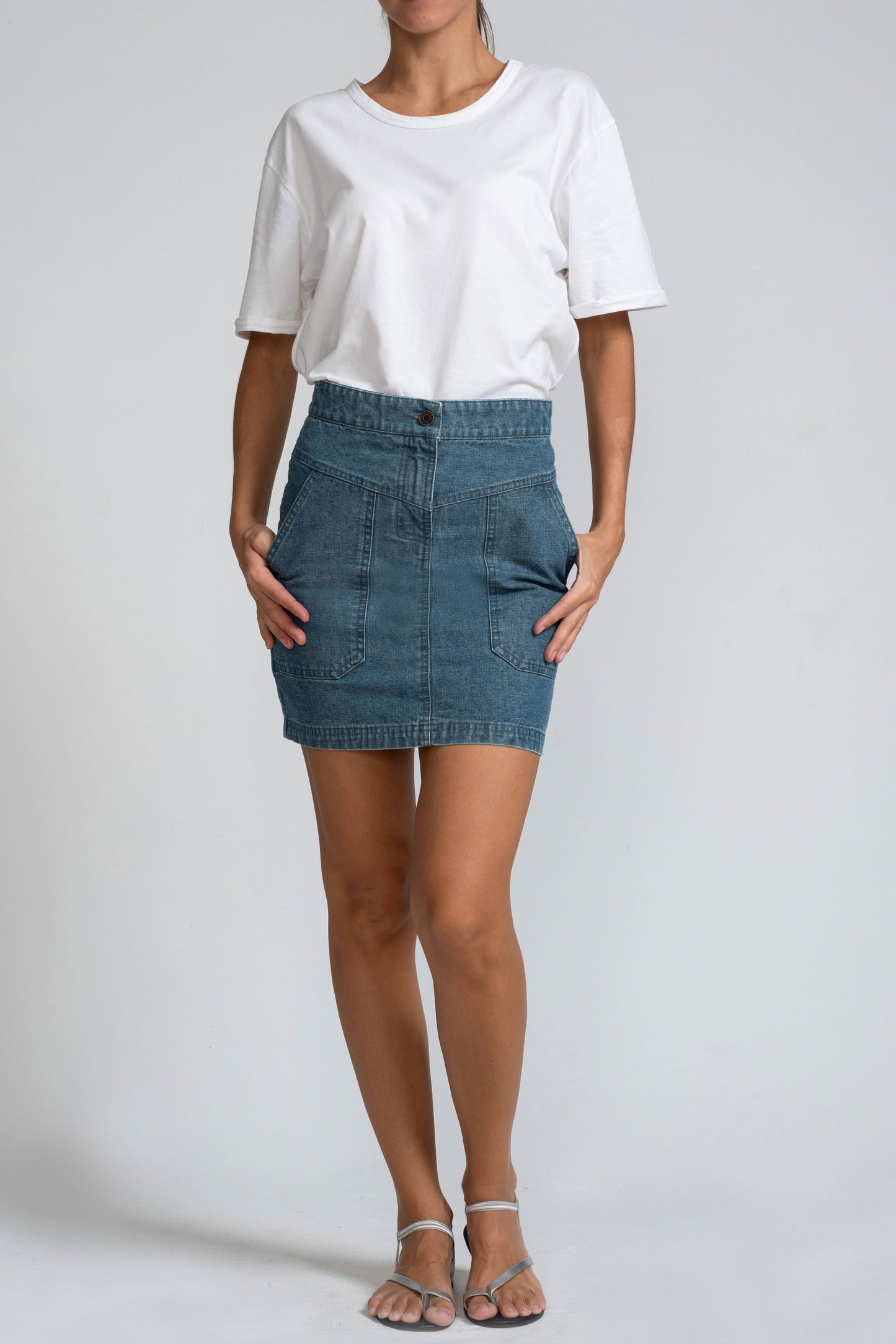 Crocodile Ladies Denim Skirt Jet Set