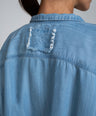 Crocodile Ladies Denim Shirt Blue - Bright Cobalt