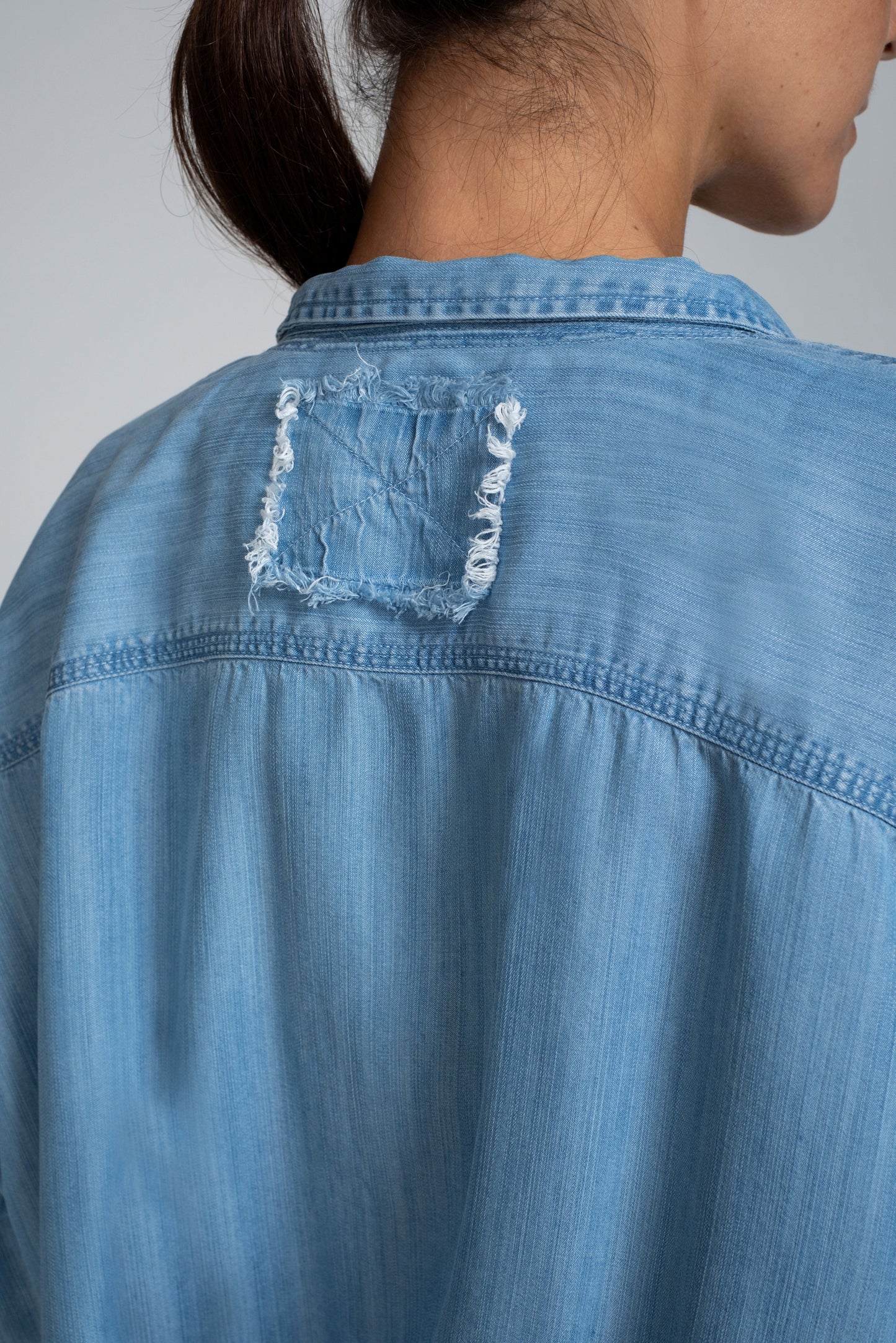 Crocodile Ladies Denim Shirt Blue - Bright Cobalt