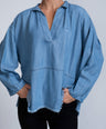 Crocodile Ladies Denim Shirt Blue - Bright Cobalt