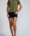 Crocodile Ladies Crew Neck T Shirt Olive