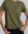 Crocodile Ladies Crew Neck T Shirt Olive