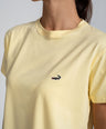 Crocodile Ladies Crew Neck T Shirt Yellow - Blazing Yellow