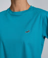 Crocodile Ladies Crew Neck T Shirt Blue - Lake Blue