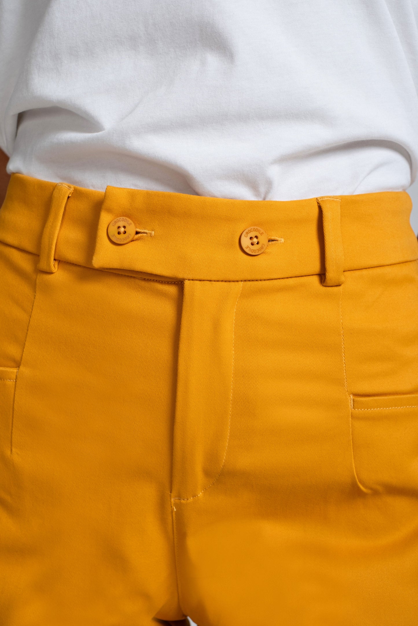 Crocodile Ladies Casual Short Yellow - Old Gold