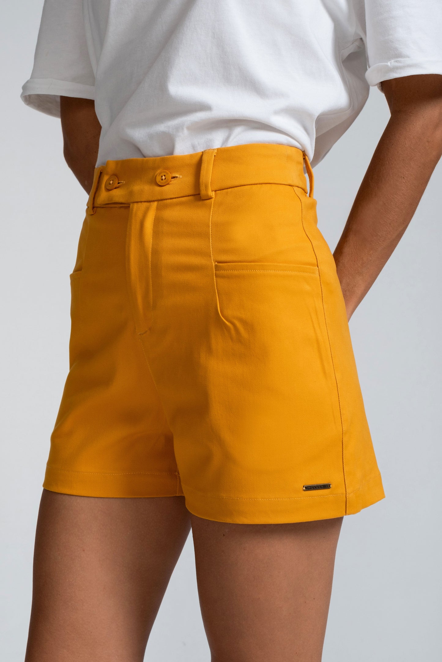 Crocodile Ladies Casual Short Yellow - Old Gold