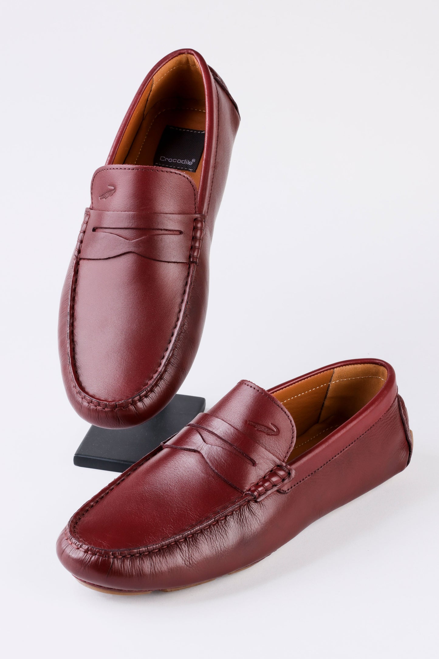 Crocodile - Loafer Shoes Ladder Color - Burgundy