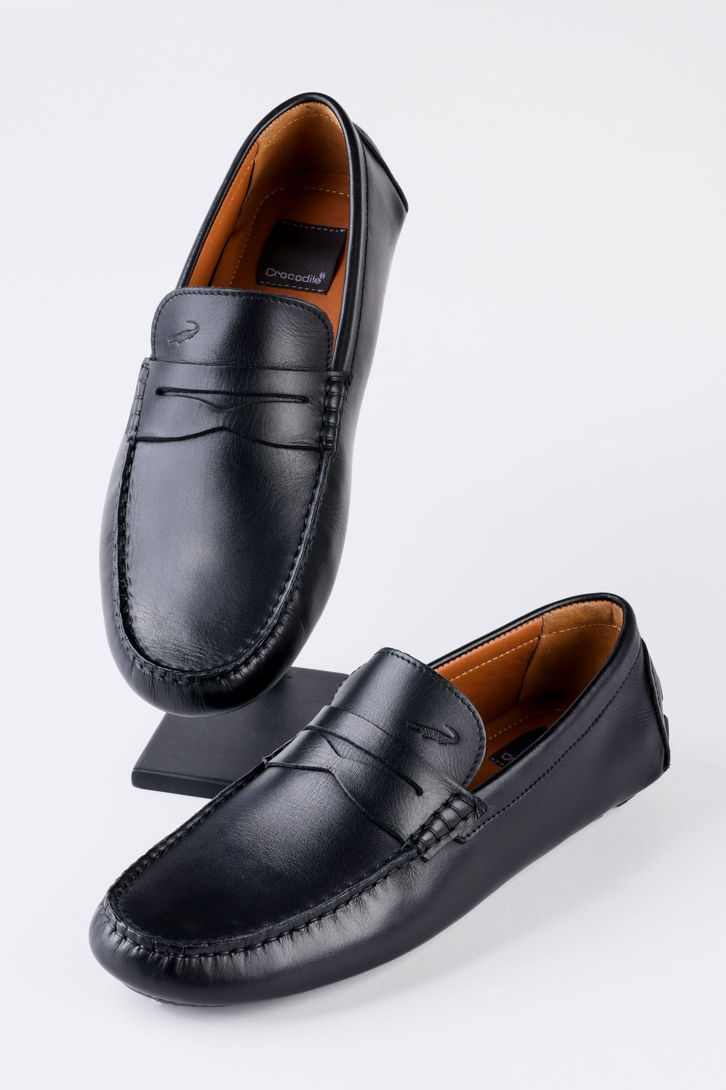 Crocodile - Loafer Shoes Ladder Color - Black