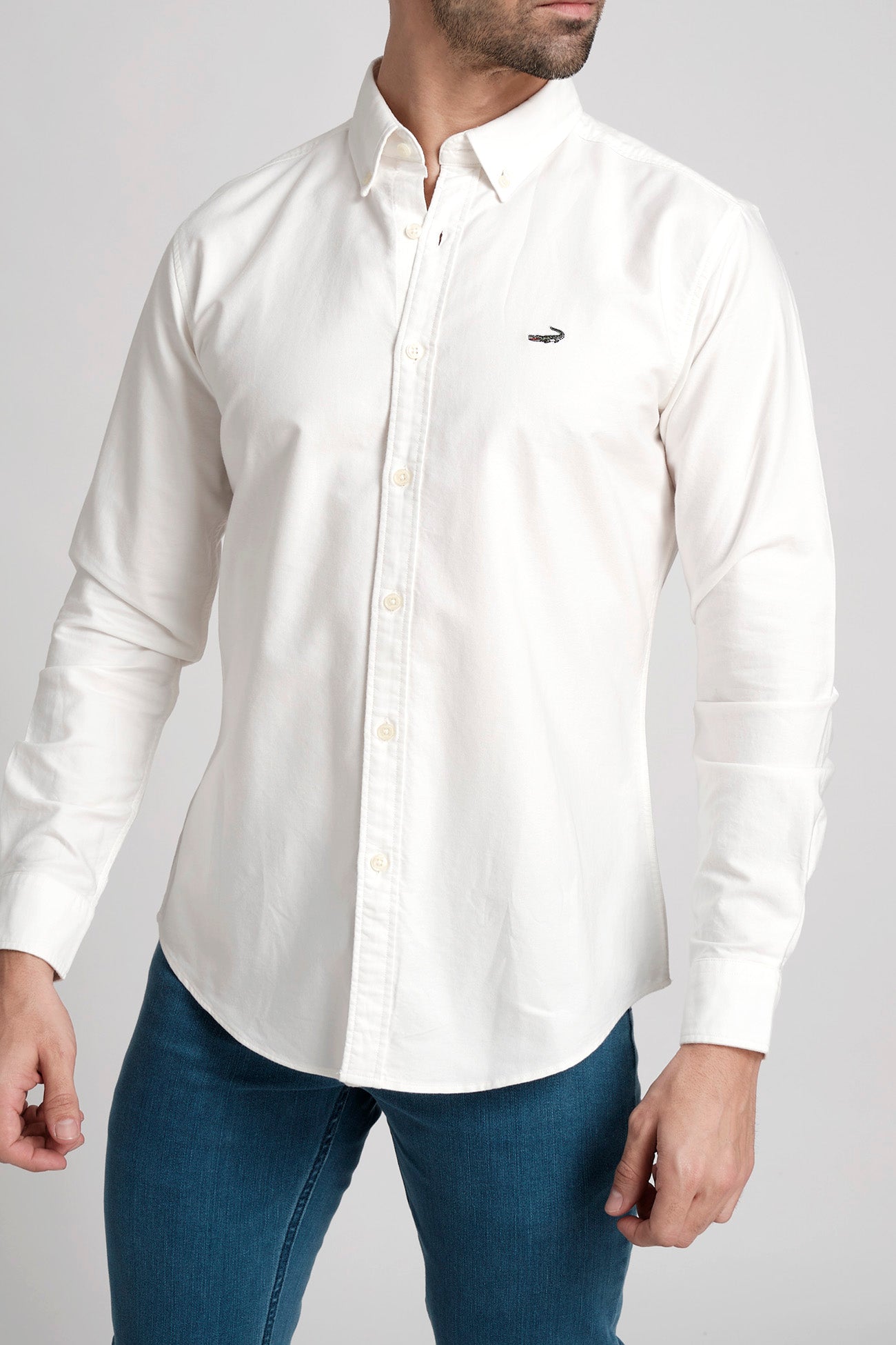 Slim Fit Long Sleeves-Casual Shirts-Snow White