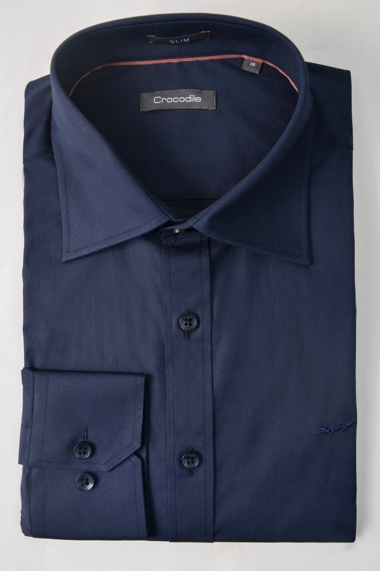 Crocodile Slim Fit FS Formal Seasonal Shirt Blue - Estate Blue