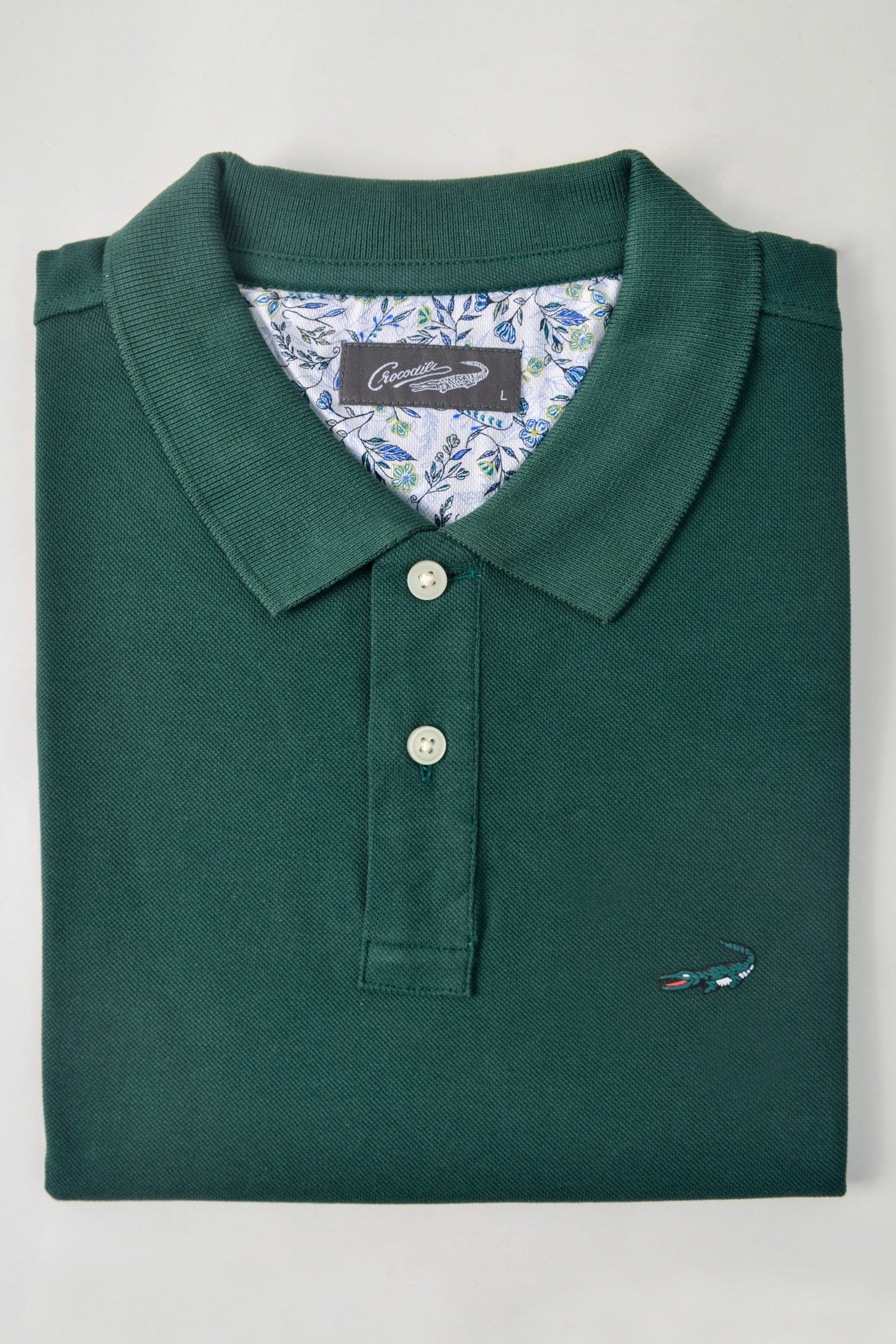 Crocodile Mens Slim Fit Polo HS T-Shirt Green- Green Gables