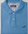 Crocodile Mens Slim Fit Polo HS T-Shirt Blue - Country Blue